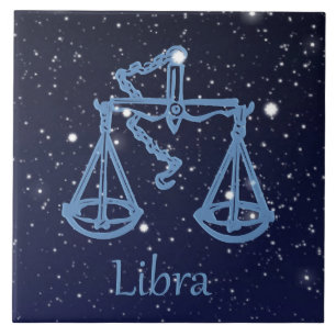 Libra Constellation and Zodiac Sign with Stars Tile