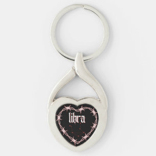 Libra Constellation Gothic Aesthetic Barbed Wire Key Ring