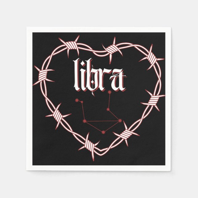 Libra Constellation Gothic Dark Celestial Art Napkin (Front)