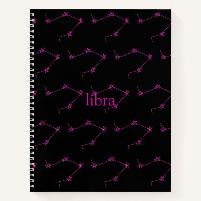 Libra Constellation Hardcover Spiral Sketchbook Notebook (Front)