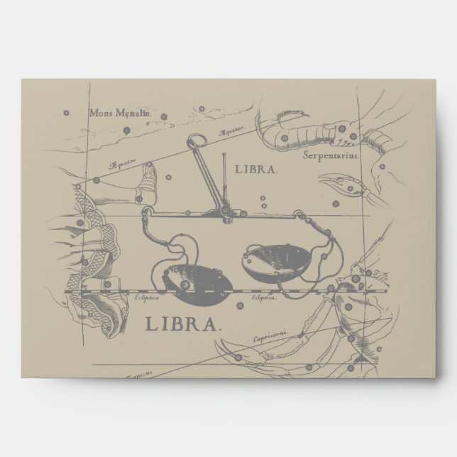 Libra Constellation Hevelius 1690 Decor Envelope (Front)