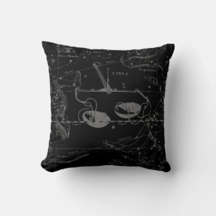 Libra Constellation Hevelius 1690 Engraving Style Cushion