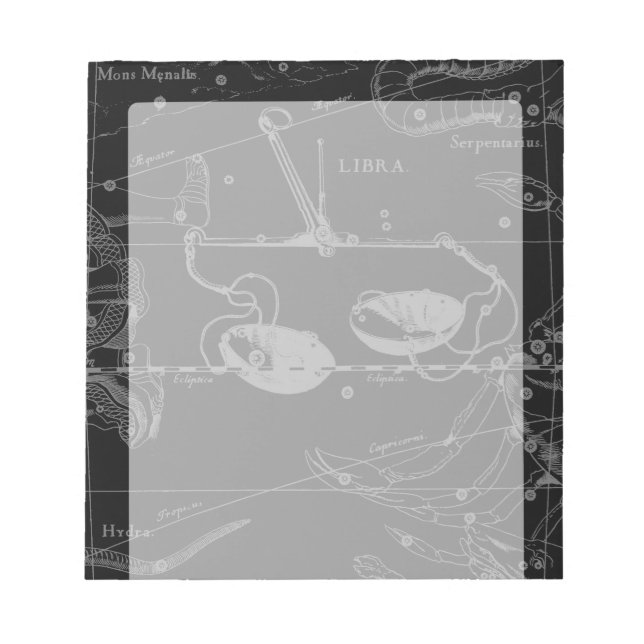 Libra Constellation Hevelius circa 1690 Notepad (Front)