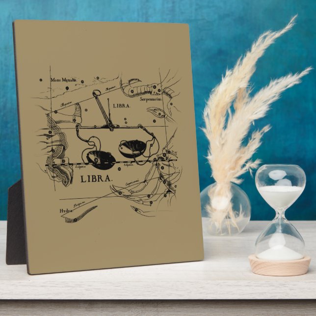 Libra Constellation Map Hevelius 1690 Decor Plaque (Side)