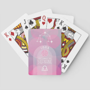 Libra Custom Birthdate - Zodiac - Modern Design Playing Cards