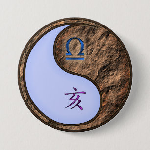 Libra & Earth Boar 7.5 Cm Round Badge