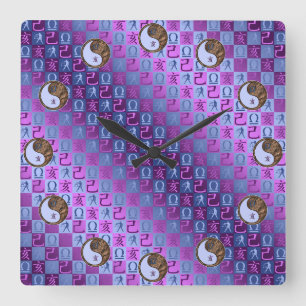 Libra & Earth Boar Square Wall Clock