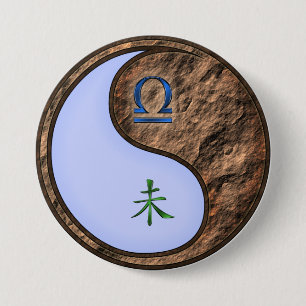 Libra & Earth Goat 7.5 Cm Round Badge