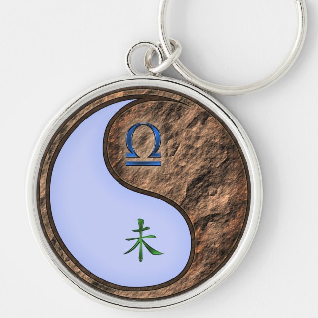 Libra & Earth Goat Key Ring (Front)