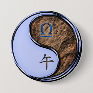 Libra & Earth Horse 7.5 Cm Round Badge
