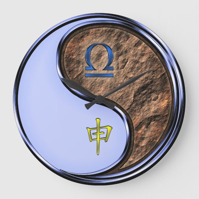 Libra & Earth Monkey Large Clock (Front)