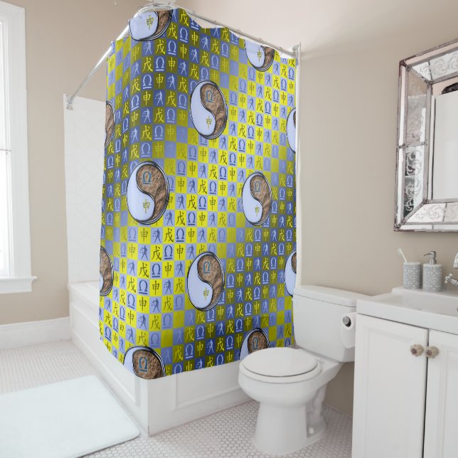 Libra & Earth Monkey Shower Curtain (In Situ)