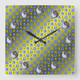 Libra & Earth Monkey Square Wall Clock