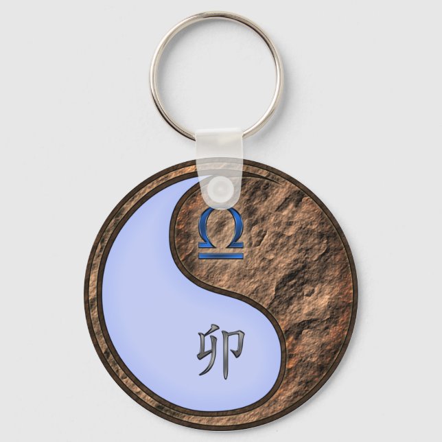 Libra & Earth Rabbit Key Ring (Front)
