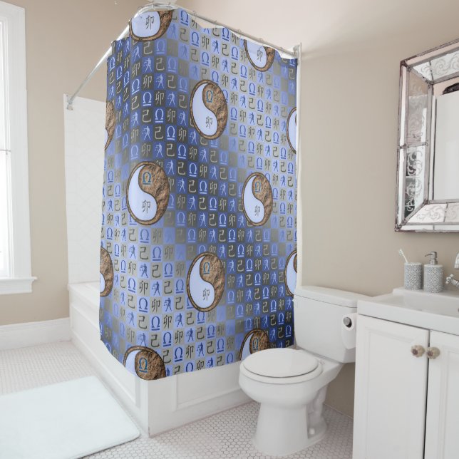 Libra & Earth Rabbit Shower Curtain (In Situ)