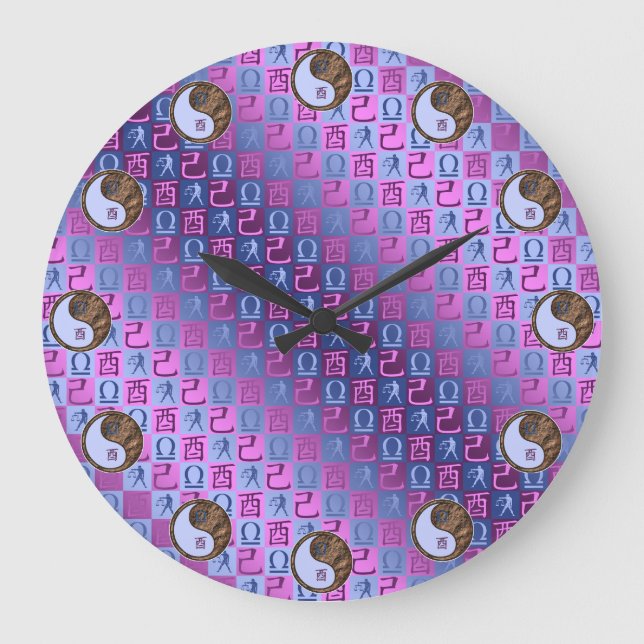 Libra & Earth Rooster Large Clock (Front)
