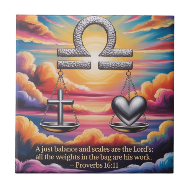 Libra Faith And Love Ceramic Tile (Front)