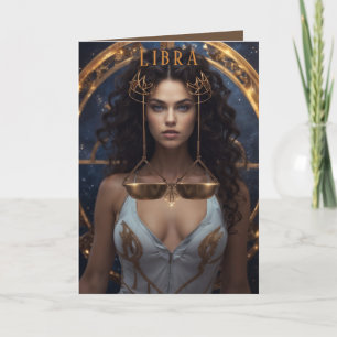 Libra Female Birthday Card