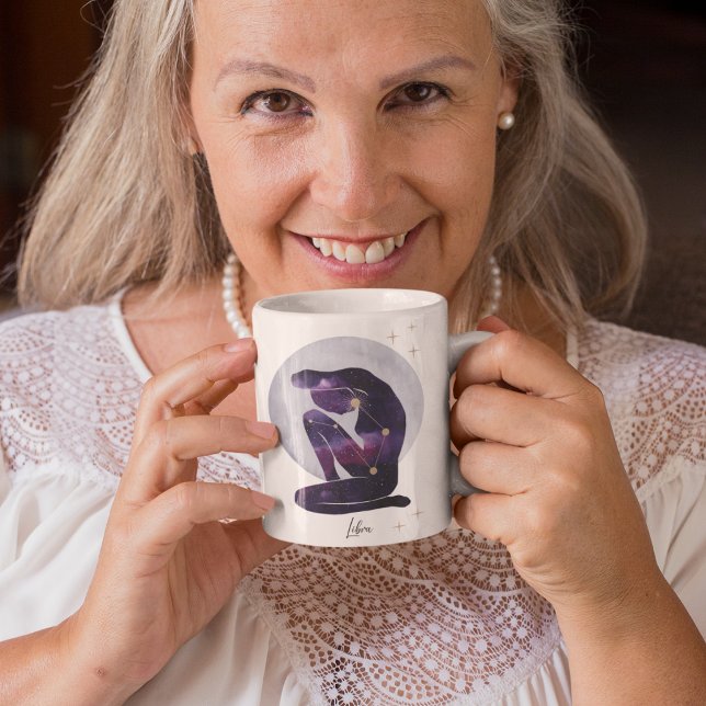 Libra Feminine Purple Zodiac Design  Coffee Mug (Creator Uploaded)