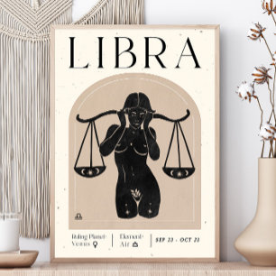 Libra Feminine Zodiac Poster