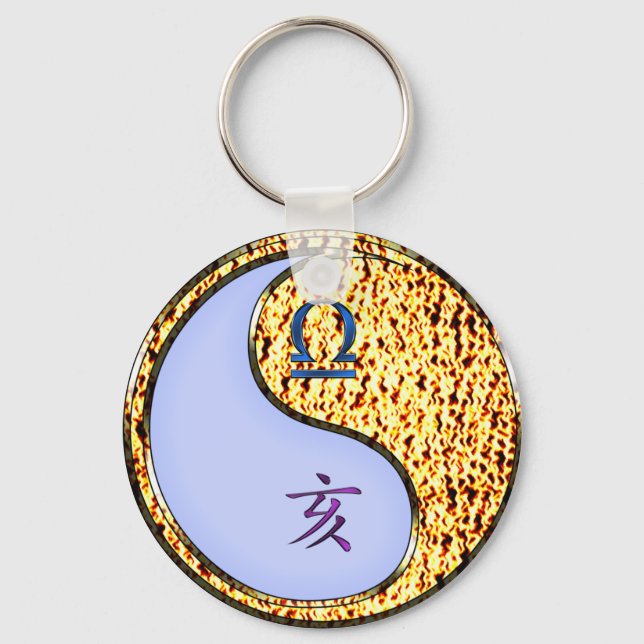 Libra & Fire Boar Key Ring (Front)