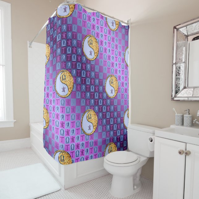 Libra & Fire Boar Shower Curtain (In Situ)