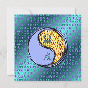 Libra & Fire Dog Card