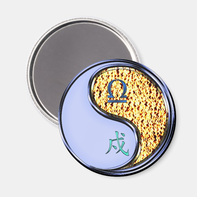 Libra & Fire Dog Magnet (Front/Back)