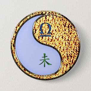 Libra & Fire Goat 7.5 Cm Round Badge