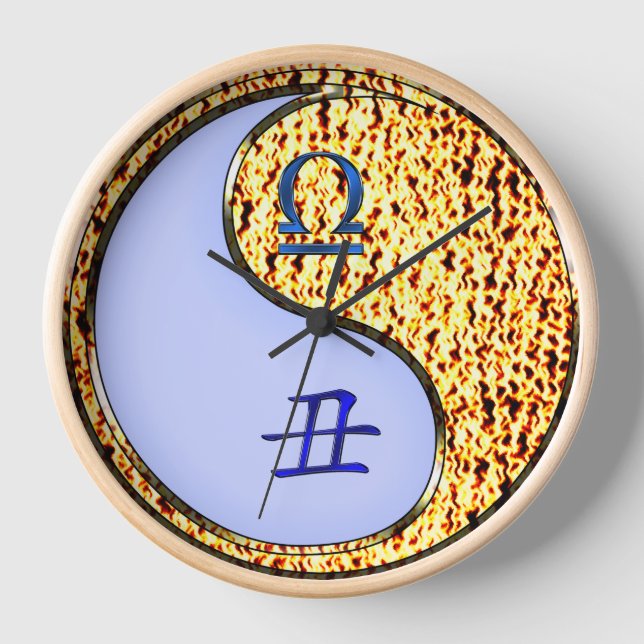 Libra & Fire Ox Clock (Front)