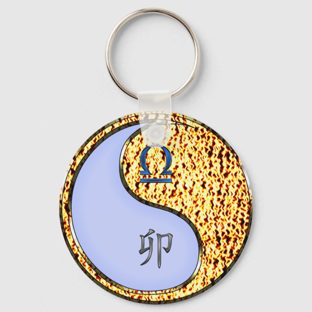 Libra & Fire Rabbit Key Ring (Front)