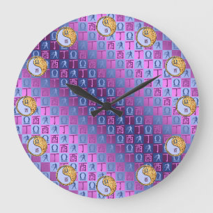 Libra & Fire Rooster Large Clock