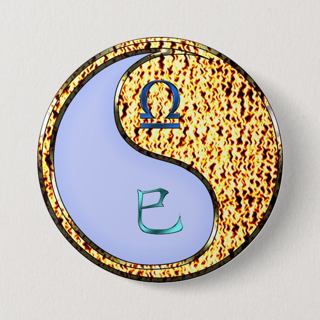 Libra & Fire Snake 7.5 Cm Round Badge (Front)