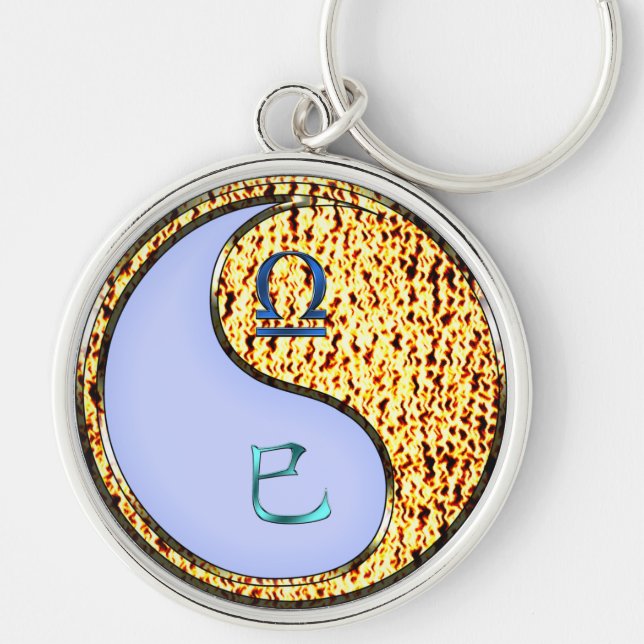 Libra & Fire Snake Key Ring (Front)