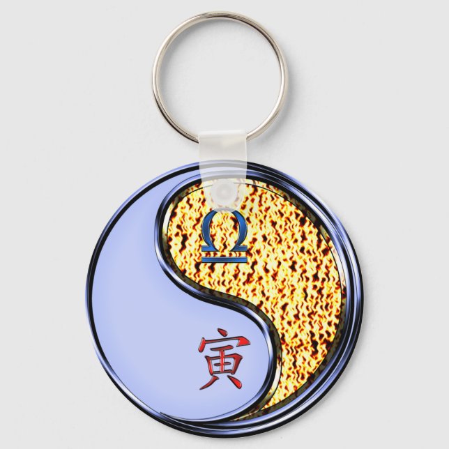 Libra & Fire Tiger Key Ring (Front)