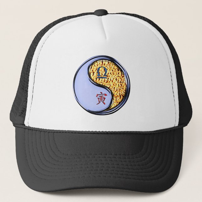 Libra & Fire Tiger Trucker Hat (Front)