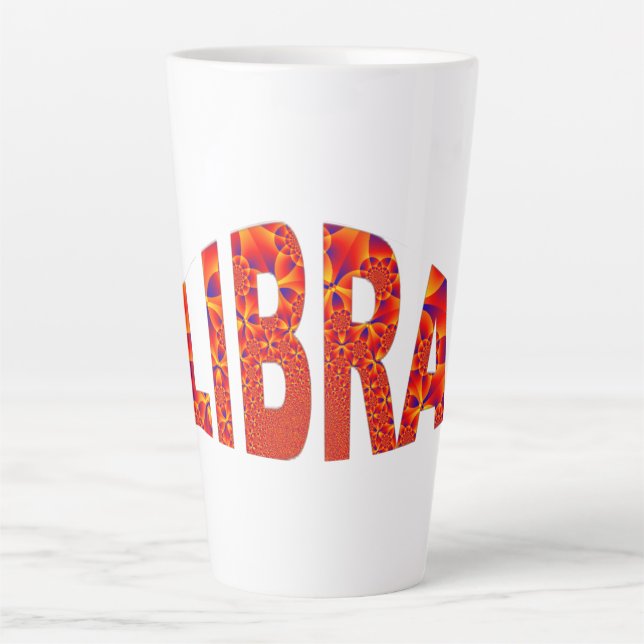Libra - Firey Orange Yellow Blue Latte Mug (Front)