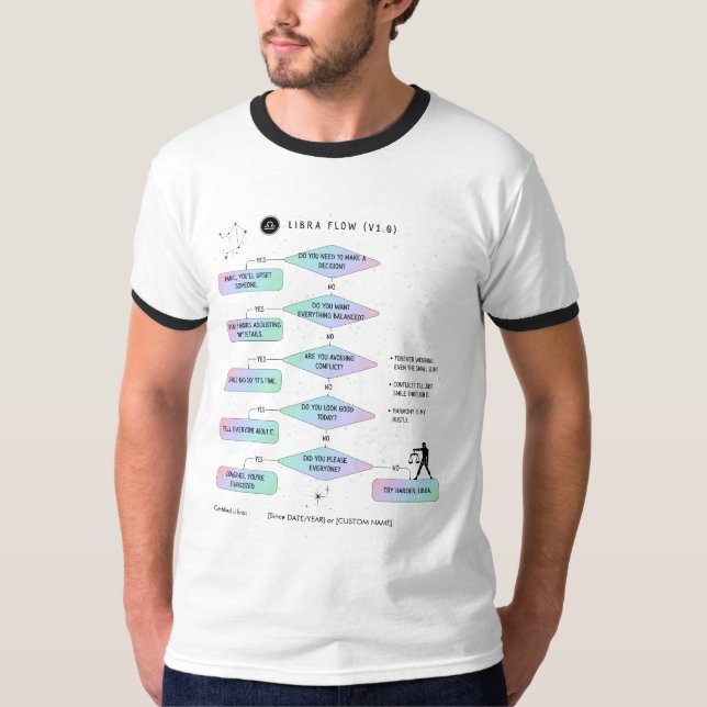 Libra Flowchart  Funny Zodiac Humor T-Shirt (Front)
