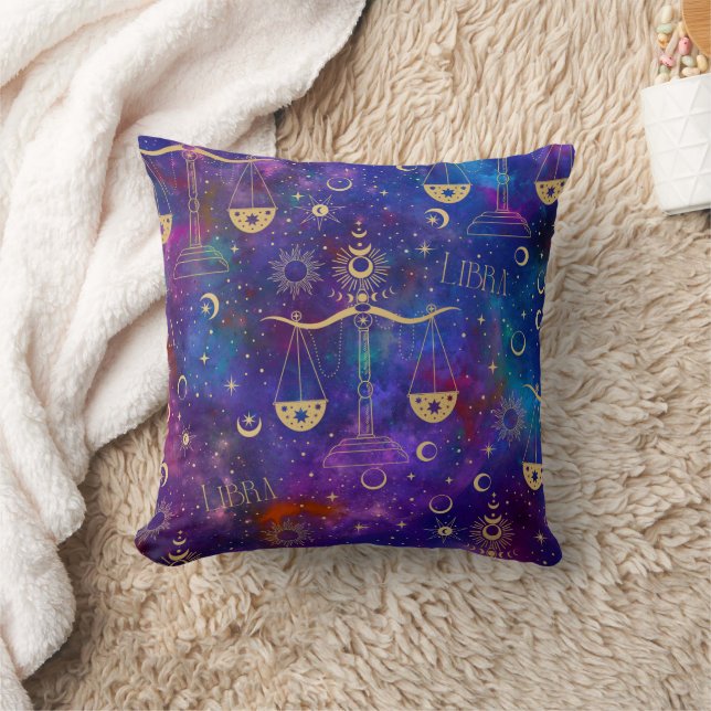 Libra Galaxy Throw Pillow (Blanket)