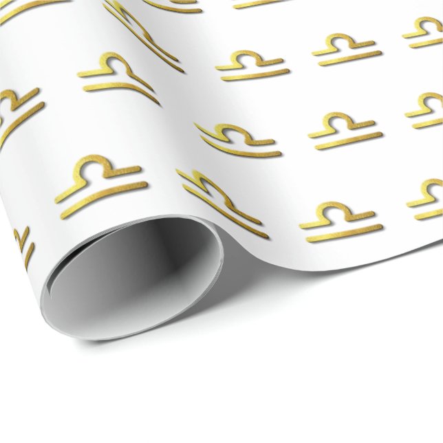 Libra Gold in Snow Wrapping Paper (Roll Corner)