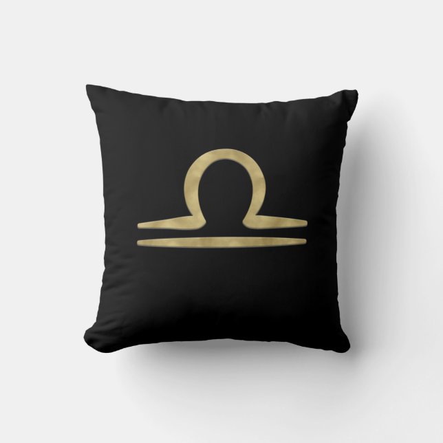 LIBRA Gold September October Birthday Astrology  Cushion (Front)