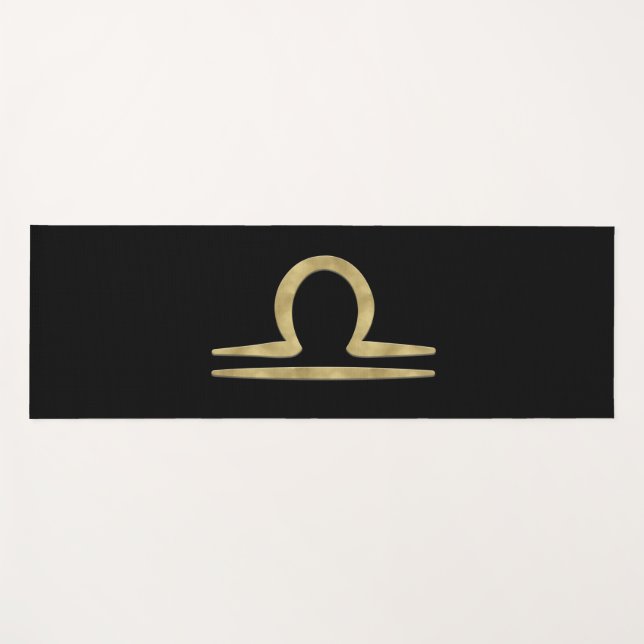LIBRA Gold September October Birthday Astrology Yoga Mat (Front (Horizontal))
