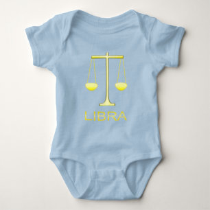Libra Golden Scales Star Sign Baby Bodysuit