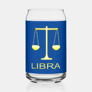 Libra Golden Scales Star Sign Can Glass