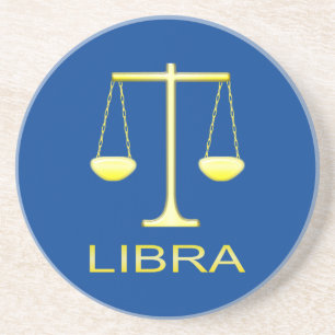 Libra Golden Scales Star Sign Coaster