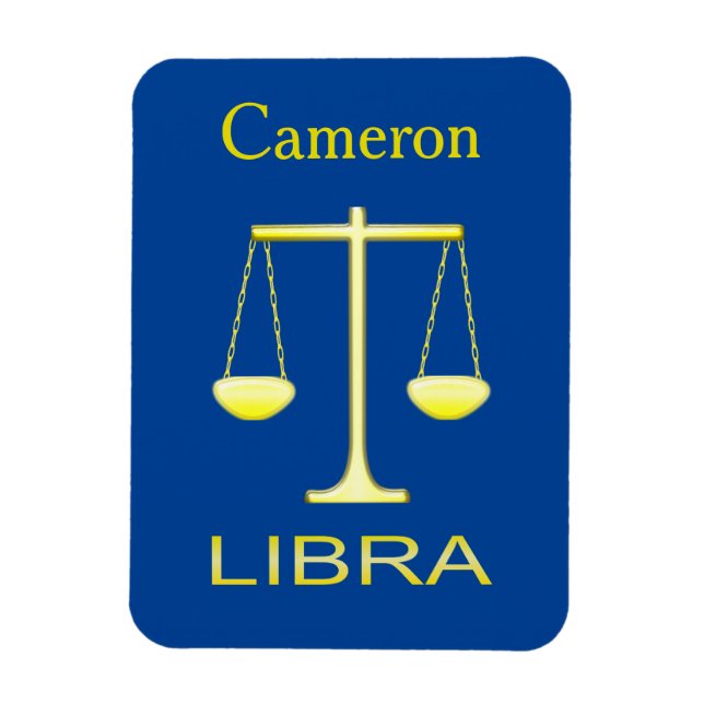 Libra Golden Scales Star Sign Custom Magnet (Vertical)