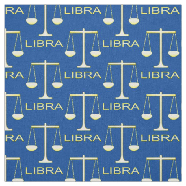 Libra Golden Scales Star Sign Fabric (Swatch)