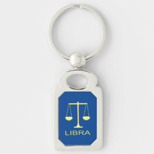 Libra Golden Scales Star Sign Key Ring