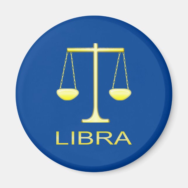 Libra Golden Scales Star Sign Magnet (Front)