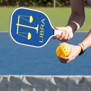 Libra Golden Scales Star Sign Pickleball Paddle